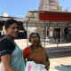 M Radha with a supporter in Kapaleeshwarar temple, Chennai.